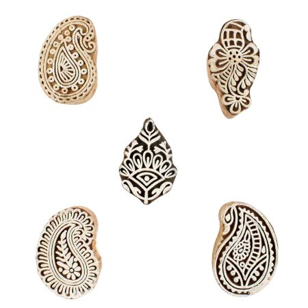 Set of 5 Piece New Mix Wooden Printing Blocks